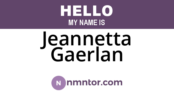 Jeannetta Gaerlan