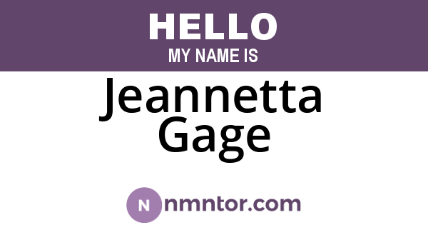 Jeannetta Gage