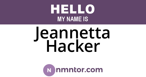 Jeannetta Hacker