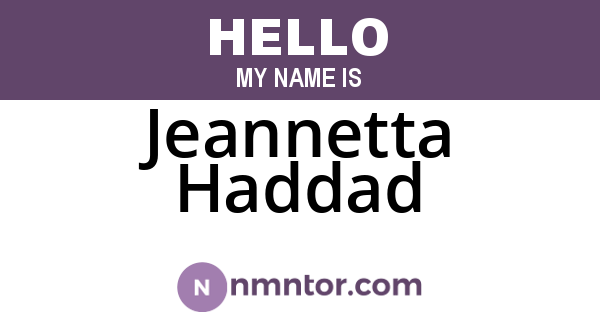 Jeannetta Haddad