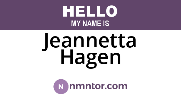 Jeannetta Hagen
