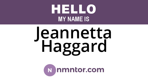 Jeannetta Haggard