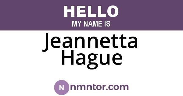 Jeannetta Hague