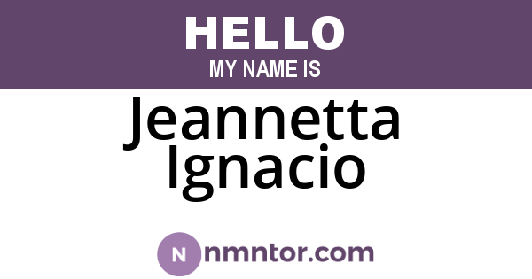 Jeannetta Ignacio