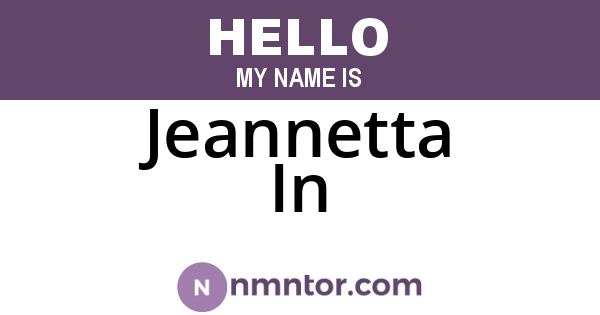 Jeannetta In