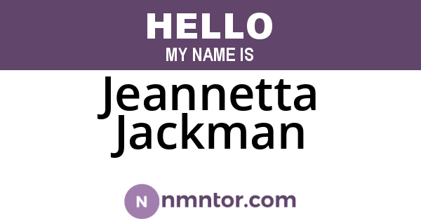 Jeannetta Jackman