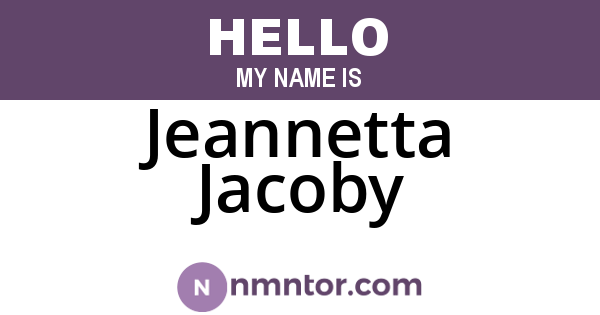 Jeannetta Jacoby