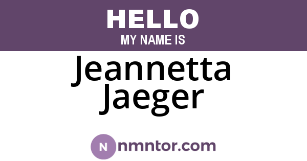 Jeannetta Jaeger