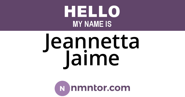 Jeannetta Jaime