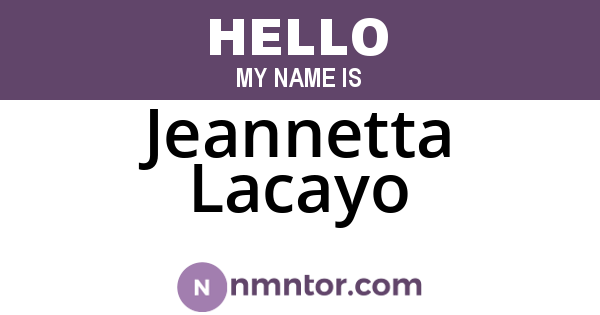 Jeannetta Lacayo