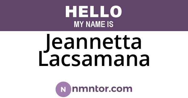 Jeannetta Lacsamana