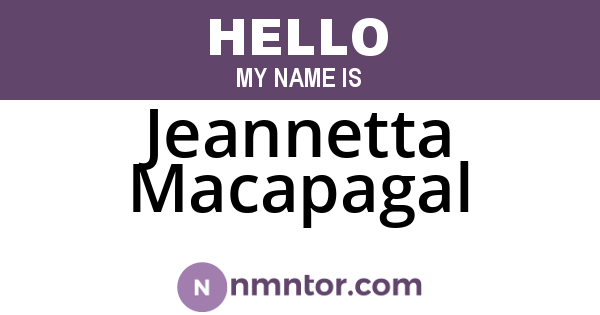 Jeannetta Macapagal
