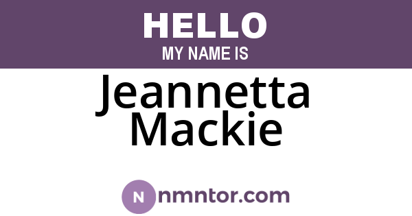 Jeannetta Mackie
