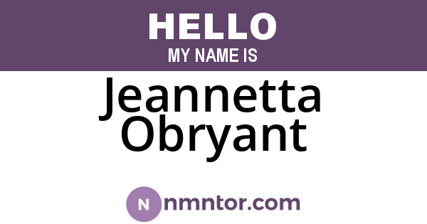Jeannetta Obryant