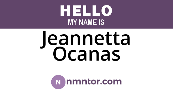 Jeannetta Ocanas