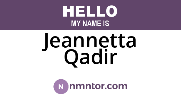 Jeannetta Qadir
