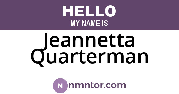 Jeannetta Quarterman
