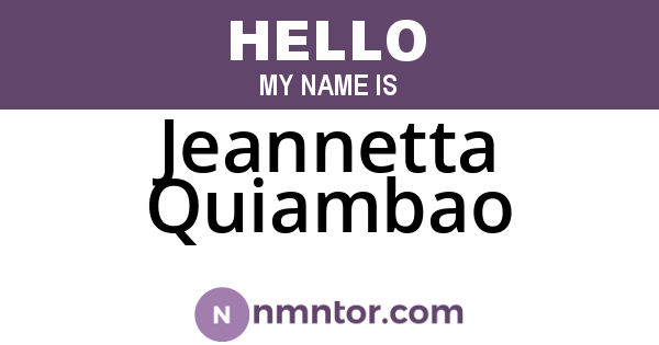 Jeannetta Quiambao
