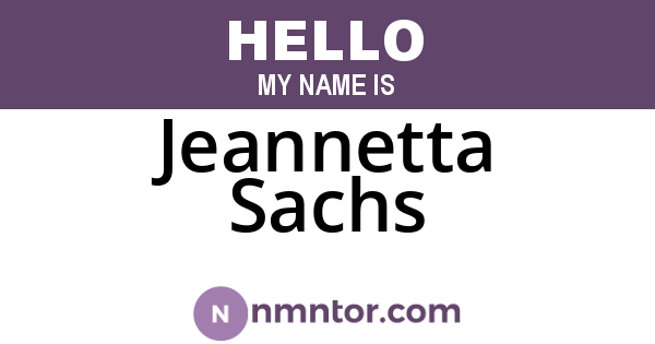 Jeannetta Sachs