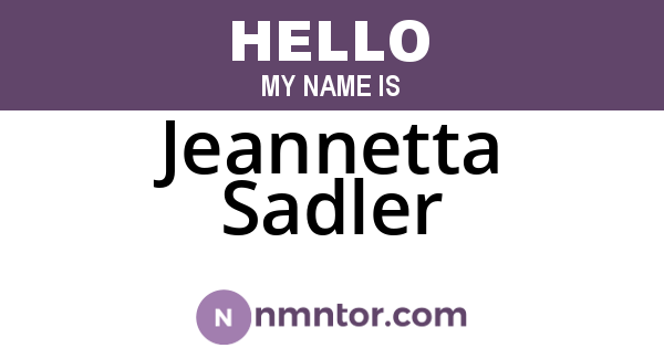 Jeannetta Sadler