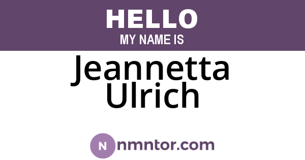 Jeannetta Ulrich