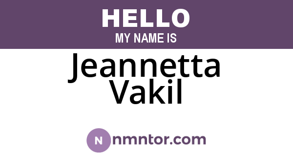 Jeannetta Vakil