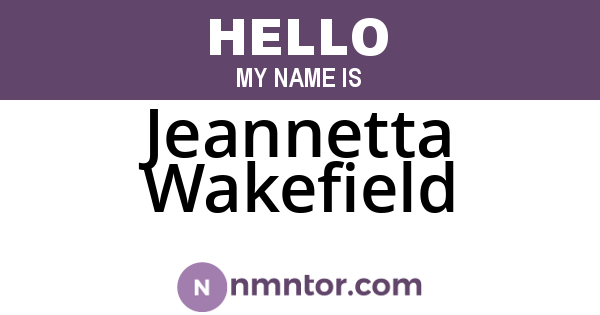 Jeannetta Wakefield