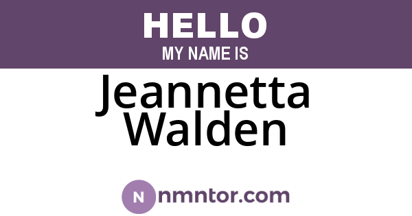 Jeannetta Walden