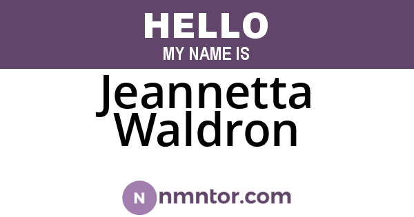 Jeannetta Waldron