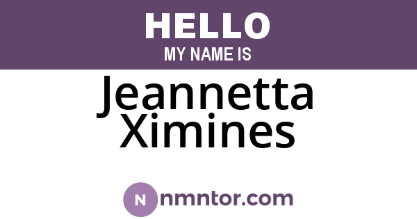 Jeannetta Ximines