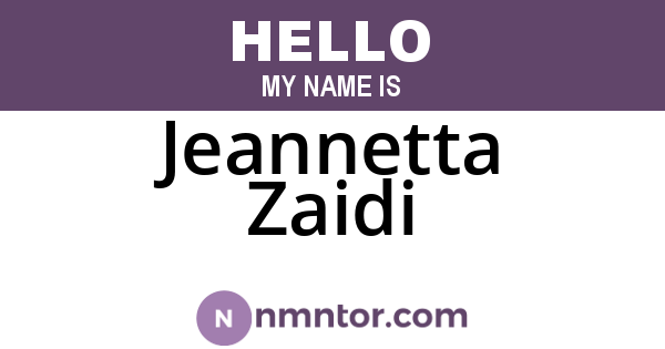 Jeannetta Zaidi