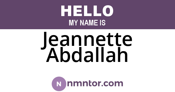 Jeannette Abdallah