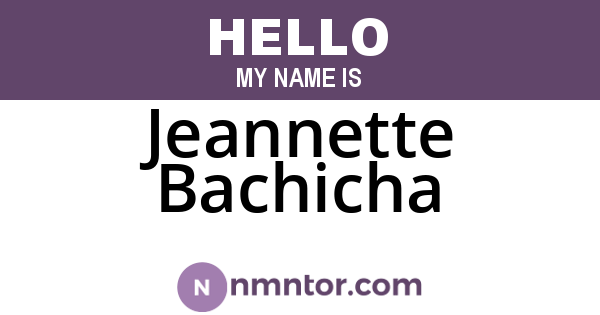 Jeannette Bachicha