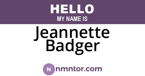 Jeannette Badger