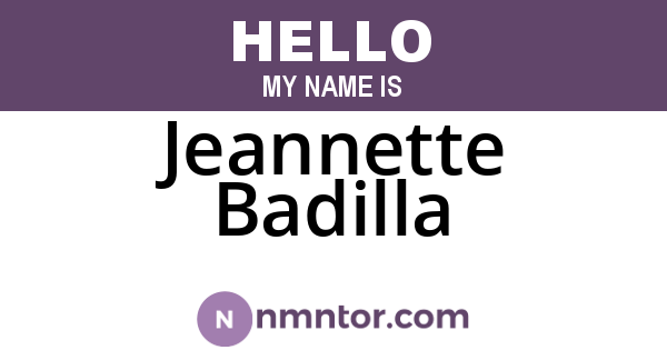 Jeannette Badilla
