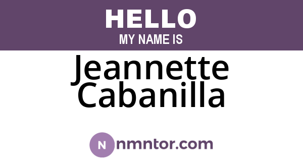 Jeannette Cabanilla