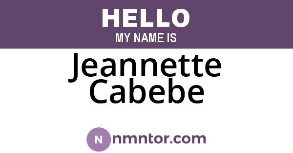 Jeannette Cabebe