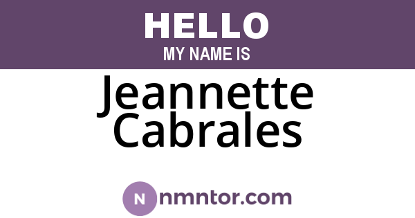 Jeannette Cabrales