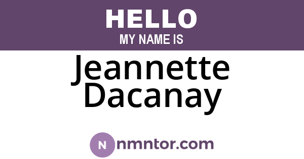 Jeannette Dacanay