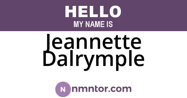 Jeannette Dalrymple