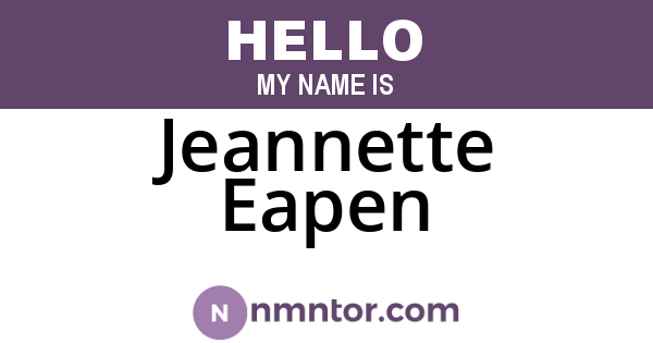 Jeannette Eapen