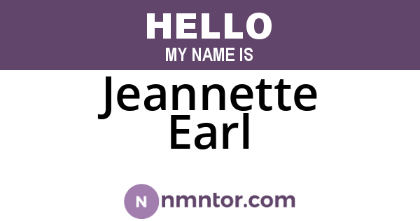 Jeannette Earl