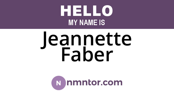 Jeannette Faber
