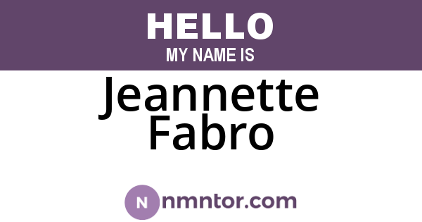 Jeannette Fabro