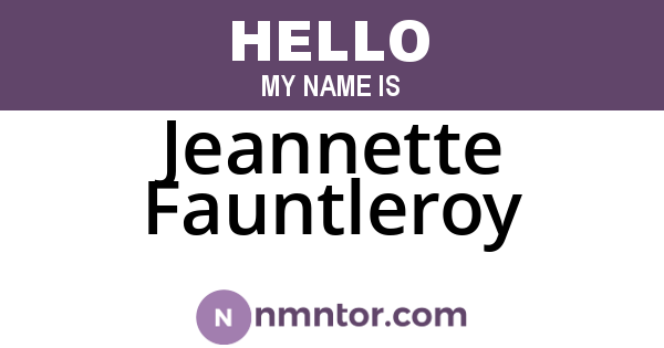 Jeannette Fauntleroy