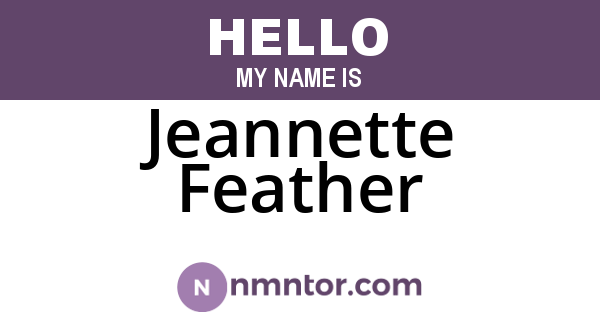 Jeannette Feather
