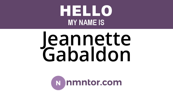 Jeannette Gabaldon