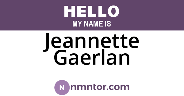 Jeannette Gaerlan