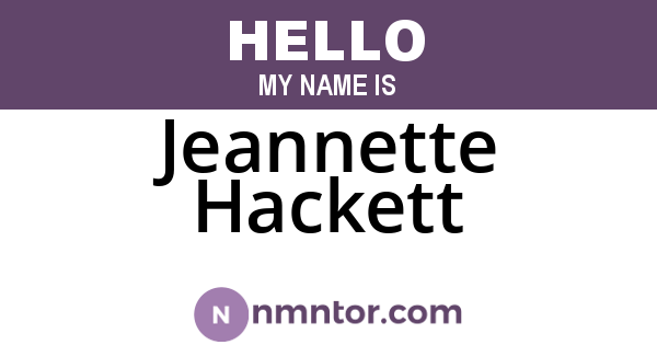 Jeannette Hackett