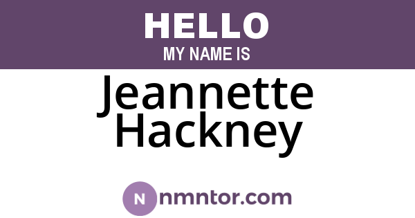 Jeannette Hackney